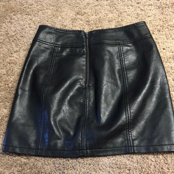 size 4 free people black leather skirt - Picture 2 of 3